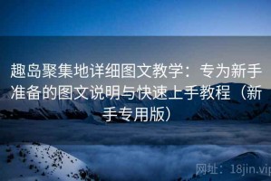趣岛聚集地详细图文教学：专为新手准备的图文说明与快速上手教程（新手专用版）