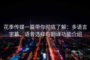 花季传媒一篇带你彻底了解：多语言字幕、语音选择与翻译功能介绍