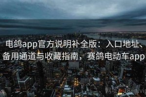 电鸽app官方说明补全版：入口地址、备用通道与收藏指南，赛鸽电动车app