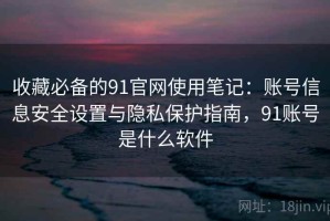 收藏必备的91官网使用笔记：账号信息安全设置与隐私保护指南，91账号是什么软件