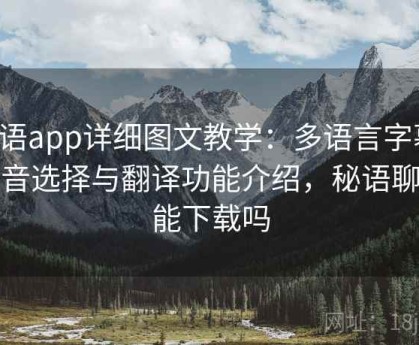 秘语app详细图文教学：多语言字幕、语音选择与翻译功能介绍，秘语聊天能下载吗