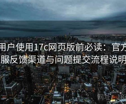 新用户使用17c网页版前必读：官方客服反馈渠道与问题提交流程说明