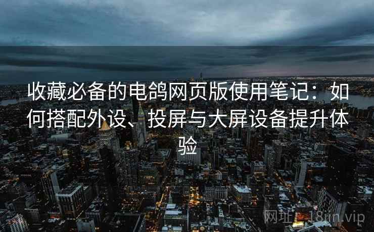 收藏必备的电鸽网页版使用笔记：如何搭配外设、投屏与大屏设备提升体验