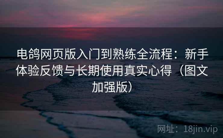 电鸽网页版入门到熟练全流程：新手体验反馈与长期使用真实心得（图文加强版）