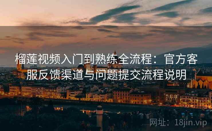 榴莲视频入门到熟练全流程：官方客服反馈渠道与问题提交流程说明